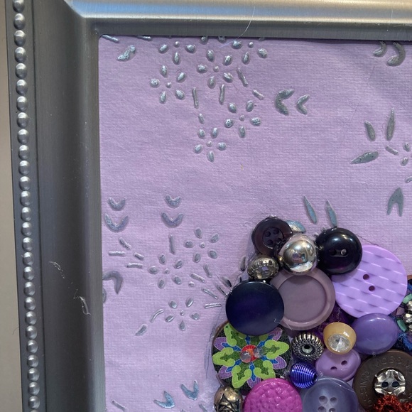 Framed Purple Button Heart - Picture 3 of 13